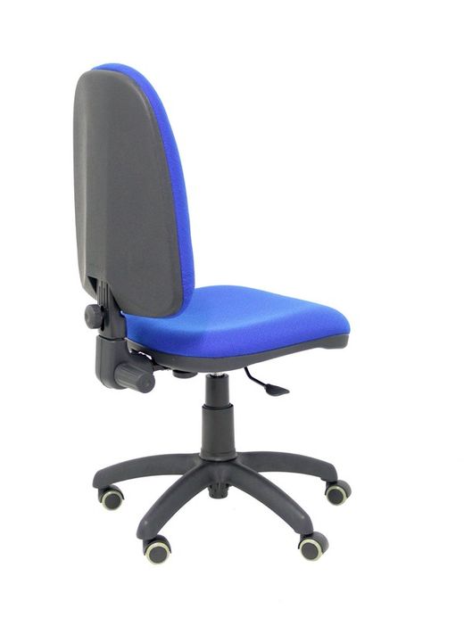 Modelo Ayna - Silla de oficina ergonómica con mecanismo de contacto permanente, regulable en altura y ruedas de parqué - Asiento y respaldo tapizados en tejido BALI color azul