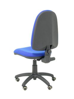 Modelo Ayna - Silla de oficina ergonómica con mecanismo de contacto permanente, regulable en altura y ruedas de parqué - Asiento y respaldo tapizados en tejido BALI color azul