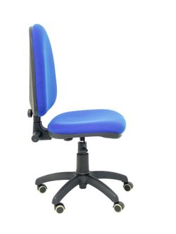 Modelo Ayna - Silla de oficina ergonómica con mecanismo de contacto permanente, regulable en altura y ruedas de parqué - Asiento y respaldo tapizados en tejido BALI color azul
