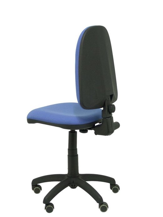 Modelo Ayna - Silla de oficina ergonómica con mecanismo de contacto permanente, regulable en altura y ruedas de parqué - Asiento y respaldo tapizados en tejido BALI color azul claro