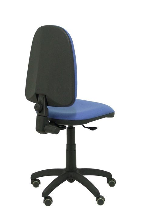 Modelo Ayna - Silla de oficina ergonómica con mecanismo de contacto permanente, regulable en altura y ruedas de parqué - Asiento y respaldo tapizados en tejido BALI color azul claro
