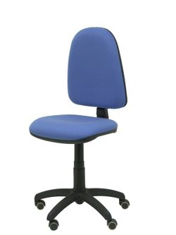 Modelo Ayna - Silla de oficina ergonómica con mecanismo de contacto permanente, regulable en altura y ruedas de parqué - Asiento y respaldo tapizados en tejido BALI color azul claro