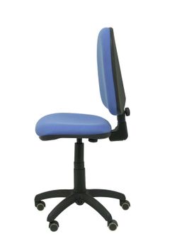 Modelo Ayna - Silla de oficina ergonómica con mecanismo de contacto permanente, regulable en altura y ruedas de parqué - Asiento y respaldo tapizados en tejido BALI color azul claro