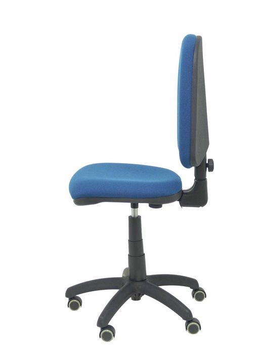 Modelo Ayna - Silla de oficina ergonómica con mecanismo de contacto permanente, regulable en altura y ruedas de parqué - Asiento y respaldo tapizados en tejido BALI color azul marino