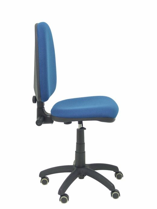 Modelo Ayna - Silla de oficina ergonómica con mecanismo de contacto permanente, regulable en altura y ruedas de parqué - Asiento y respaldo tapizados en tejido BALI color azul marino