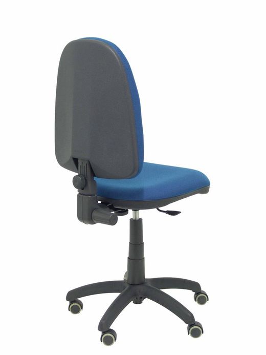Modelo Ayna - Silla de oficina ergonómica con mecanismo de contacto permanente, regulable en altura y ruedas de parqué - Asiento y respaldo tapizados en tejido BALI color azul marino