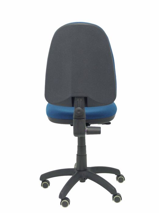 Modelo Ayna - Silla de oficina ergonómica con mecanismo de contacto permanente, regulable en altura y ruedas de parqué - Asiento y respaldo tapizados en tejido BALI color azul marino