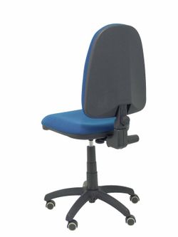 Modelo Ayna - Silla de oficina ergonómica con mecanismo de contacto permanente, regulable en altura y ruedas de parqué - Asiento y respaldo tapizados en tejido BALI color azul marino