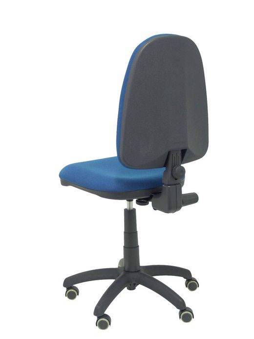 Modelo Ayna - Silla de oficina ergonómica con mecanismo de contacto permanente, regulable en altura y ruedas de parqué - Asiento y respaldo tapizados en tejido BALI color azul marino