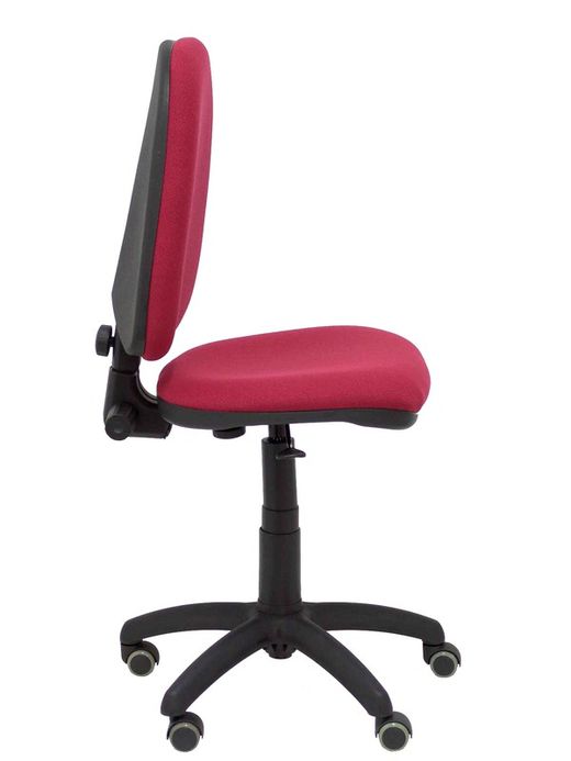Modelo Ayna - Silla de oficina ergonómica con mecanismo de contacto permanente, regulable en altura y ruedas de parqué - Asiento y respaldo tapizados en tejido BALI color granate