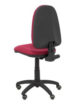 Modelo Ayna - Silla de oficina ergonómica con mecanismo de contacto permanente, regulable en altura y ruedas de parqué - Asiento y respaldo tapizados en tejido BALI color granate