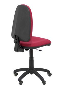 Modelo Ayna - Silla de oficina ergonómica con mecanismo de contacto permanente, regulable en altura y ruedas de parqué - Asiento y respaldo tapizados en tejido BALI color granate