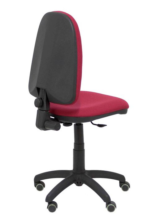 Modelo Ayna - Silla de oficina ergonómica con mecanismo de contacto permanente, regulable en altura y ruedas de parqué - Asiento y respaldo tapizados en tejido BALI color granate