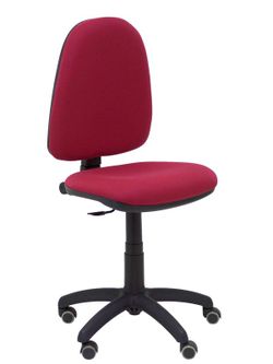 Modelo Ayna - Silla de oficina ergonómica con mecanismo de contacto permanente, regulable en altura y ruedas de parqué - Asiento y respaldo tapizados en tejido BALI color granate