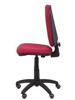 Modelo Ayna - Silla de oficina ergonómica con mecanismo de contacto permanente, regulable en altura y ruedas de parqué - Asiento y respaldo tapizados en tejido BALI color granate