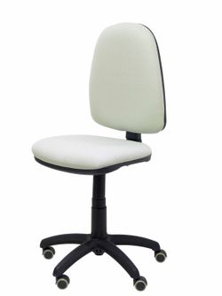 Modelo Ayna - Silla de oficina ergonómica con mecanismo de contacto permanente, regulable en altura y ruedas de parqué - Asiento y respaldo tapizados en tejido BALI color gris
