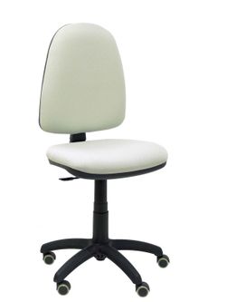 Modelo Ayna - Silla de oficina ergonómica con mecanismo de contacto permanente, regulable en altura y ruedas de parqué - Asiento y respaldo tapizados en tejido BALI color gris