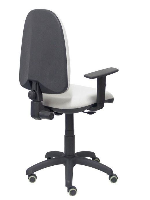 Modelo Ayna - Silla de oficina ergonómica con mecanismo de contacto permanente, regulable en altura y ruedas de parqué - Asiento y respaldo tapizados en tejido BALI color gris (BRAZOS REGULABLES EN ALTURA)