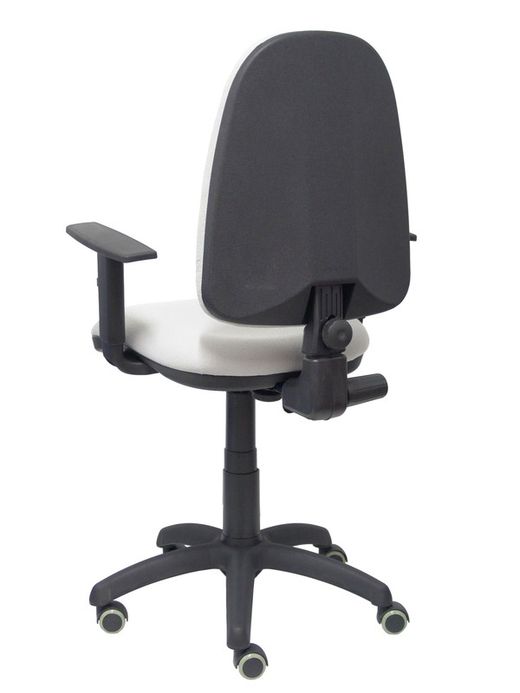 Modelo Ayna - Silla de oficina ergonómica con mecanismo de contacto permanente, regulable en altura y ruedas de parqué - Asiento y respaldo tapizados en tejido BALI color gris (BRAZOS REGULABLES EN ALTURA)
