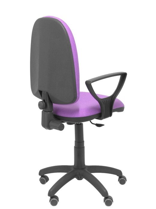 Modelo Ayna - Silla de oficina ergonómica con mecanismo de contacto permanente, regulable en altura y ruedas de parqué - Asiento y respaldo tapizados en tejido BALI color lila (BRAZOS FIJOS INCLUIDOS)