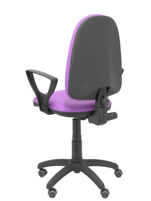Modelo Ayna - Silla de oficina ergonómica con mecanismo de contacto permanente, regulable en altura y ruedas de parqué - Asiento y respaldo tapizados en tejido BALI color lila (BRAZOS FIJOS INCLUIDOS)