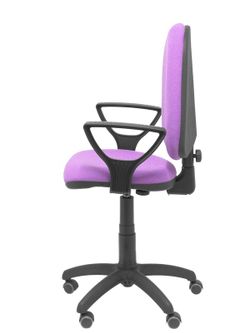 Modelo Ayna - Silla de oficina ergonómica con mecanismo de contacto permanente, regulable en altura y ruedas de parqué - Asiento y respaldo tapizados en tejido BALI color lila (BRAZOS FIJOS INCLUIDOS)