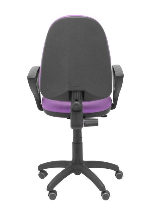 Modelo Ayna - Silla de oficina ergonómica con mecanismo de contacto permanente, regulable en altura y ruedas de parqué - Asiento y respaldo tapizados en tejido BALI color lila (BRAZOS FIJOS INCLUIDOS)