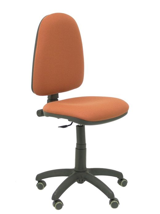 Modelo Ayna - Silla de oficina ergonómica con mecanismo de contacto permanente, regulable en altura y ruedas de parqué - Asiento y respaldo tapizados en tejido BALI color marrón