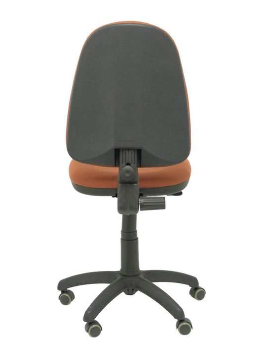 Modelo Ayna - Silla de oficina ergonómica con mecanismo de contacto permanente, regulable en altura y ruedas de parqué - Asiento y respaldo tapizados en tejido BALI color marrón