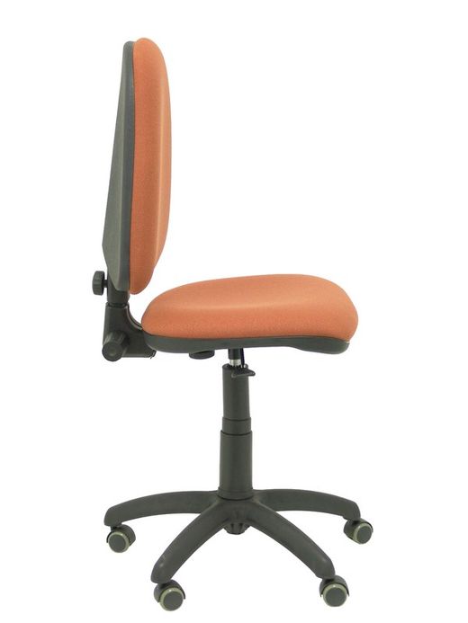 Modelo Ayna - Silla de oficina ergonómica con mecanismo de contacto permanente, regulable en altura y ruedas de parqué - Asiento y respaldo tapizados en tejido BALI color marrón