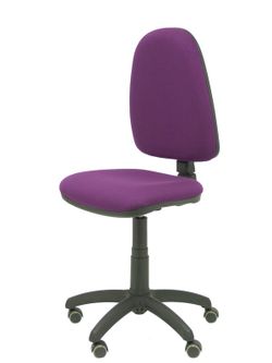 Modelo Ayna - Silla de oficina ergonómica con mecanismo de contacto permanente, regulable en altura y ruedas de parqué - Asiento y respaldo tapizados en tejido BALI color morado