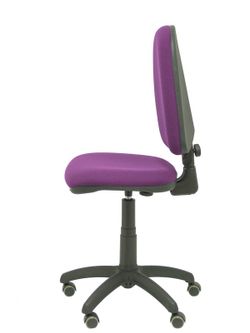 Modelo Ayna - Silla de oficina ergonómica con mecanismo de contacto permanente, regulable en altura y ruedas de parqué - Asiento y respaldo tapizados en tejido BALI color morado