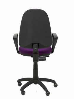 Modelo Ayna - Silla de oficina ergonómica con mecanismo de contacto permanente, regulable en altura y ruedas de parqué - Asiento y respaldo tapizados en tejido BALI color morado (BRAZOS FIJOS INCLUIDOS)