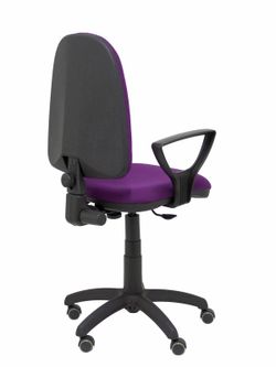 Modelo Ayna - Silla de oficina ergonómica con mecanismo de contacto permanente, regulable en altura y ruedas de parqué - Asiento y respaldo tapizados en tejido BALI color morado (BRAZOS FIJOS INCLUIDOS)