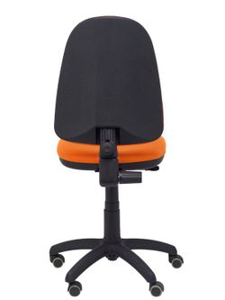 Modelo Ayna - Silla de oficina ergonómica con mecanismo de contacto permanente, regulable en altura y ruedas de parqué - Asiento y respaldo tapizados en tejido BALI color naranja