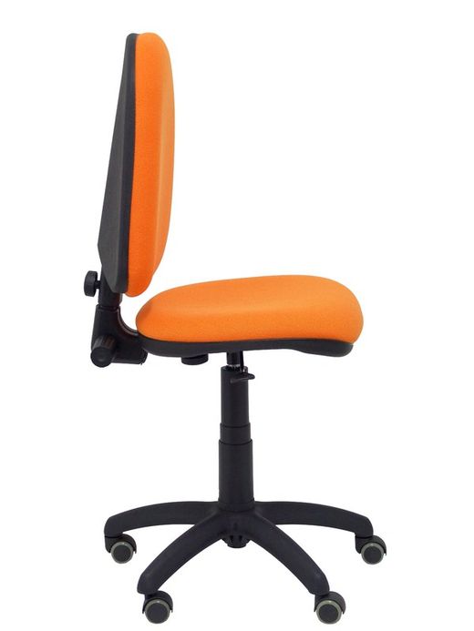 Modelo Ayna - Silla de oficina ergonómica con mecanismo de contacto permanente, regulable en altura y ruedas de parqué - Asiento y respaldo tapizados en tejido BALI color naranja