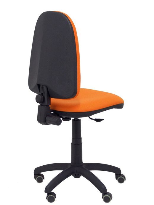 Modelo Ayna - Silla de oficina ergonómica con mecanismo de contacto permanente, regulable en altura y ruedas de parqué - Asiento y respaldo tapizados en tejido BALI color naranja