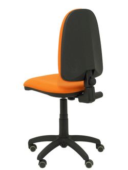Modelo Ayna - Silla de oficina ergonómica con mecanismo de contacto permanente, regulable en altura y ruedas de parqué - Asiento y respaldo tapizados en tejido BALI color naranja