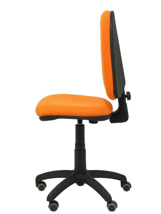 Modelo Ayna - Silla de oficina ergonómica con mecanismo de contacto permanente, regulable en altura y ruedas de parqué - Asiento y respaldo tapizados en tejido BALI color naranja
