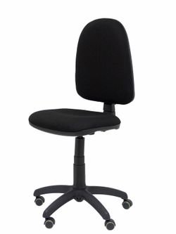Modelo Ayna - Silla de oficina ergonómica con mecanismo de contacto permanente, regulable en altura y ruedas de parqué - Asiento y respaldo tapizados en tejido BALI color negro