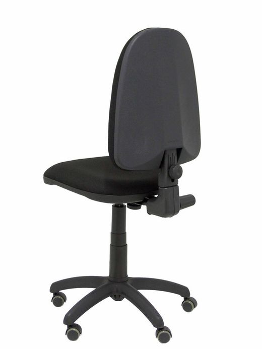 Modelo Ayna - Silla de oficina ergonómica con mecanismo de contacto permanente, regulable en altura y ruedas de parqué - Asiento y respaldo tapizados en tejido BALI color negro
