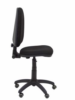 Modelo Ayna - Silla de oficina ergonómica con mecanismo de contacto permanente, regulable en altura y ruedas de parqué - Asiento y respaldo tapizados en tejido BALI color negro