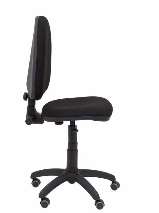 Modelo Ayna - Silla de oficina ergonómica con mecanismo de contacto permanente, regulable en altura y ruedas de parqué - Asiento y respaldo tapizados en tejido BALI color negro