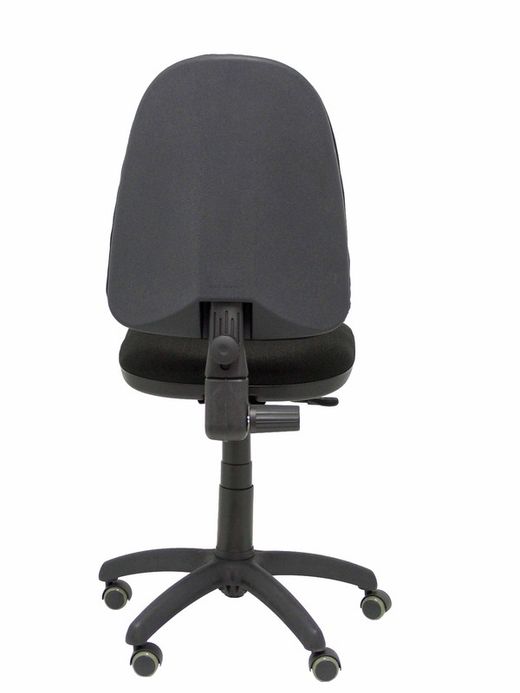 Modelo Ayna - Silla de oficina ergonómica con mecanismo de contacto permanente, regulable en altura y ruedas de parqué - Asiento y respaldo tapizados en tejido BALI color negro