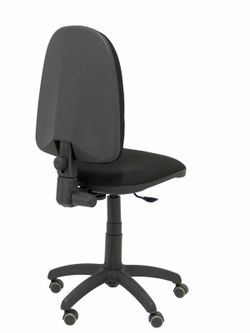 Modelo Ayna - Silla de oficina ergonómica con mecanismo de contacto permanente, regulable en altura y ruedas de parqué - Asiento y respaldo tapizados en tejido BALI color negro