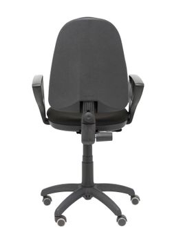 Modelo Ayna - Silla de oficina ergonómica con mecanismo de contacto permanente, regulable en altura y ruedas de parqué - Asiento y respaldo tapizados en tejido BALI color negro (BRAZOS FIJOS INCLUIDOS)