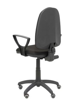 Modelo Ayna - Silla de oficina ergonómica con mecanismo de contacto permanente, regulable en altura y ruedas de parqué - Asiento y respaldo tapizados en tejido BALI color negro (BRAZOS FIJOS INCLUIDOS)