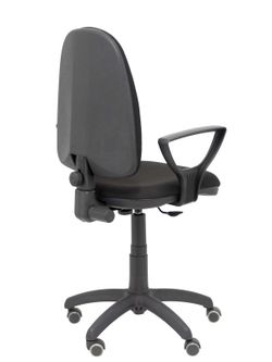 Modelo Ayna - Silla de oficina ergonómica con mecanismo de contacto permanente, regulable en altura y ruedas de parqué - Asiento y respaldo tapizados en tejido BALI color negro (BRAZOS FIJOS INCLUIDOS)