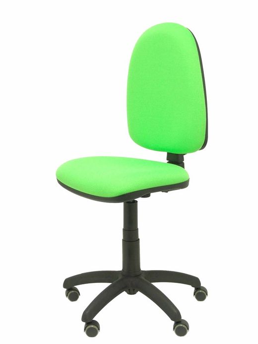 Modelo Ayna - Silla de oficina ergonómica con mecanismo de contacto permanente, regulable en altura y ruedas de parqué - Asiento y respaldo tapizados en tejido BALI color pistacho