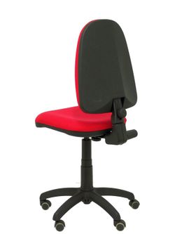Modelo Ayna - Silla de oficina ergonómica con mecanismo de contacto permanente, regulable en altura y ruedas de parqué - Asiento y respaldo tapizados en tejido BALI color rojo